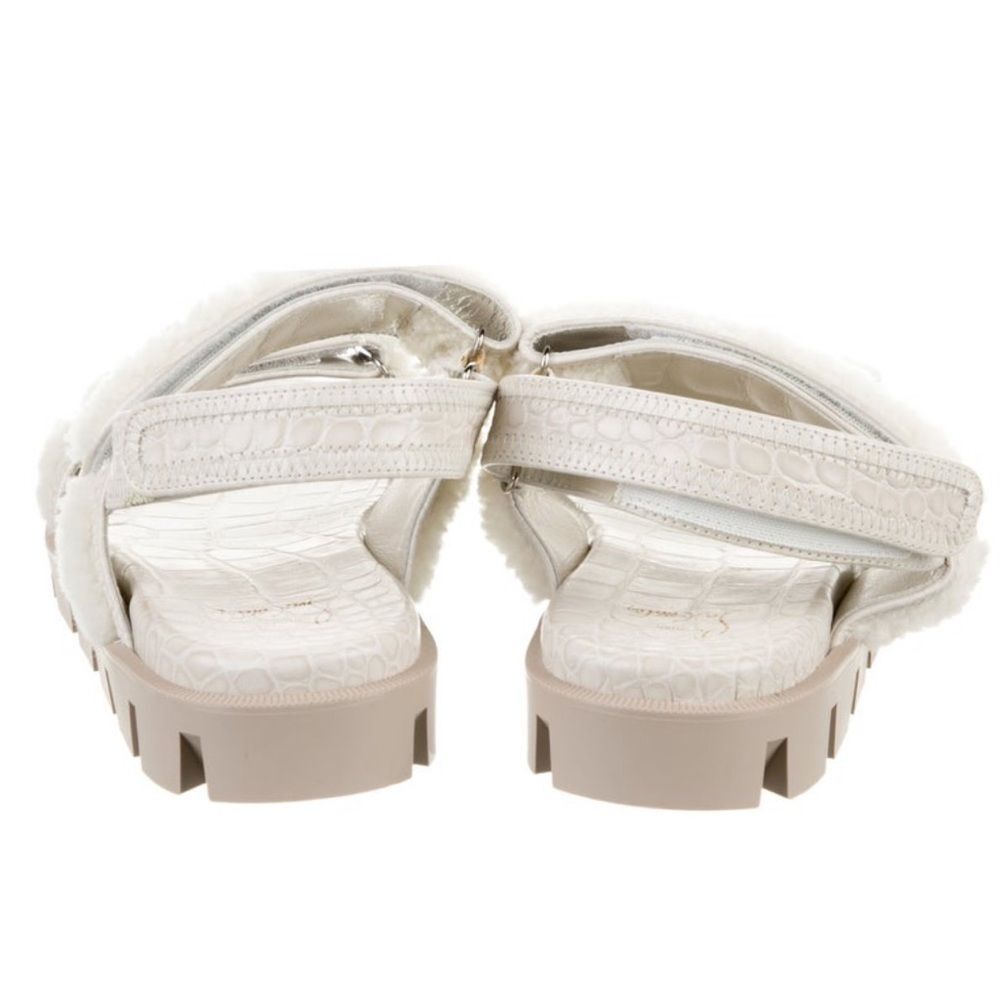 Christian Louboutin Leather and Shearling Sandals - Picture 5 of 6